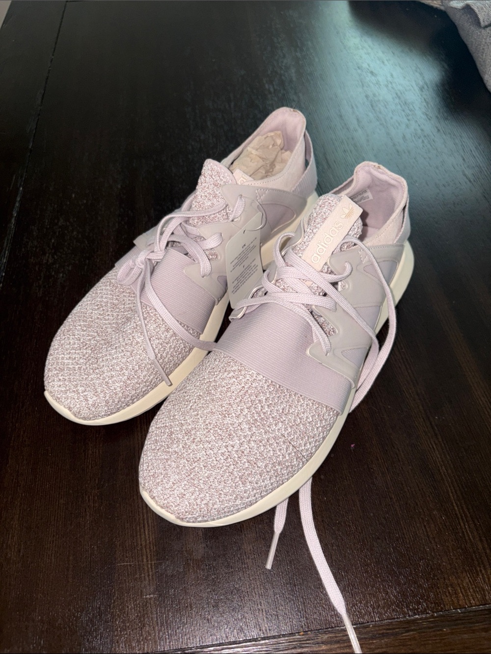 Adidas Originals Tubular Women’s Pastel Lavender Knit Athletic Sneakers